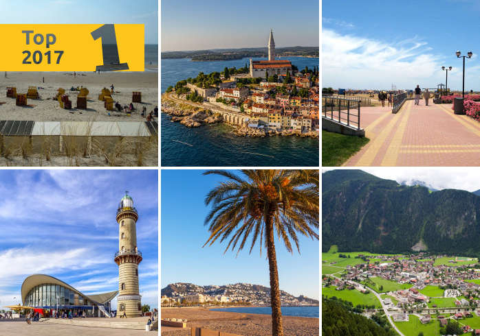 Warnemünde, Pineda, Rovinj, Egmond, Mayrhofen und Roses sind die besten Ferienorte 2017